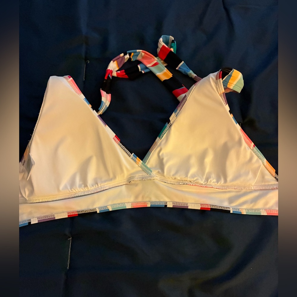 Anne Cole Multicolor Striped Halter Bikini Top - Picture 8 of 10
